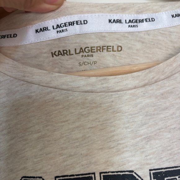 Karl Lagerfeld Womens T-shirt Cream Size Small NWOT - Picture 5 of 10